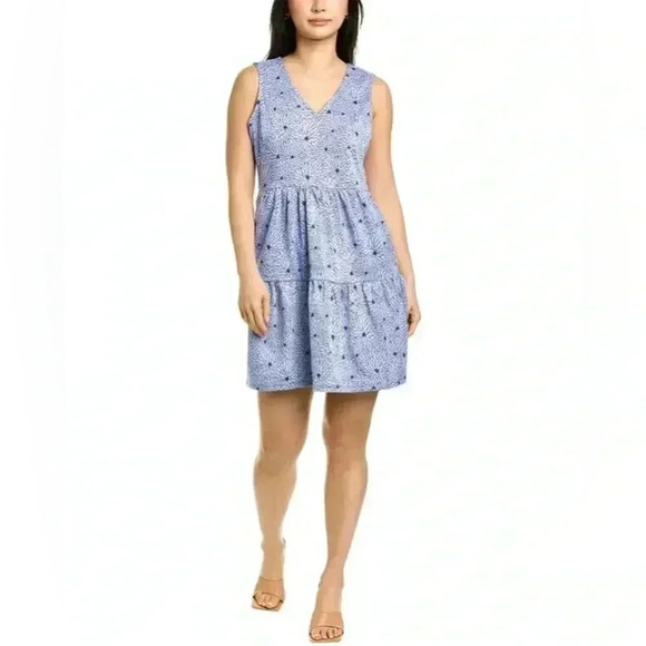 Tyler Boe Dresses & Skirts - Tyler Boe Nora A Line Dress In Blue Crythansium with Jacquard Womens Size Medium